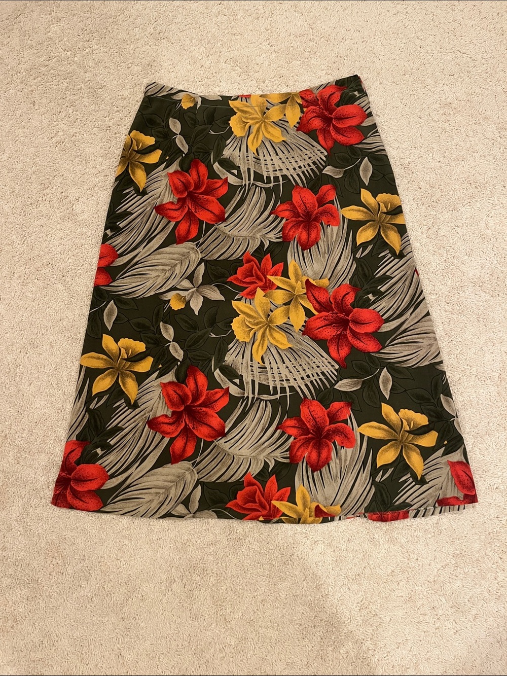 Hawaiian Floral A-Line Skirt